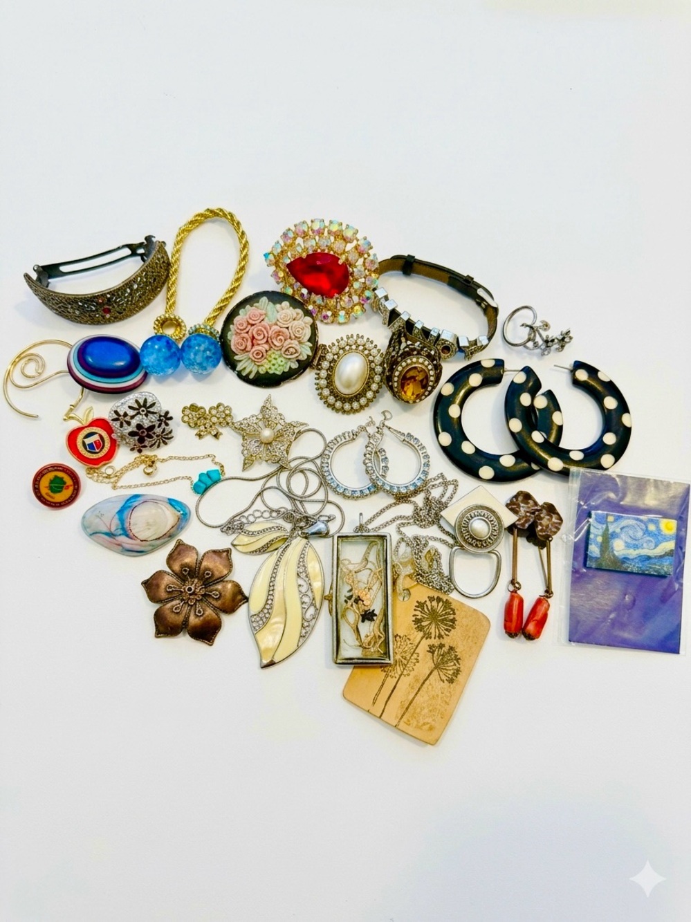 Assorted Women’s Jewelry Collection - Black, Gold, Pearl & Red Accents